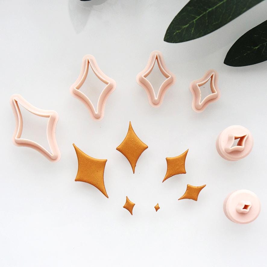 Diamond Sparkle Polymer Clay Cutter Set for Earrings Charms and DIY Jewelry Making