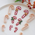 Candy Cane Polymer Clay Cutter – Christmas Clay Tool for Earrings, Charms & Holiday Crafts