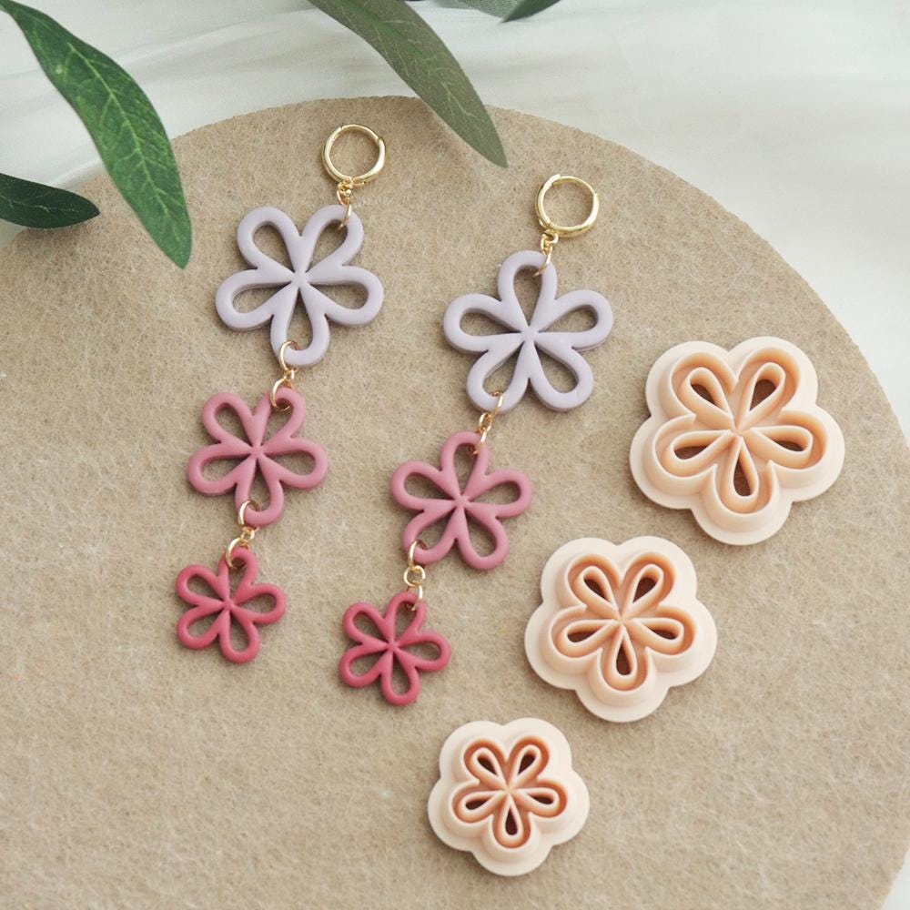 Five Petal Flower Clay Cutter | Polymer Clay Mold for Earrings & Jewelry Making