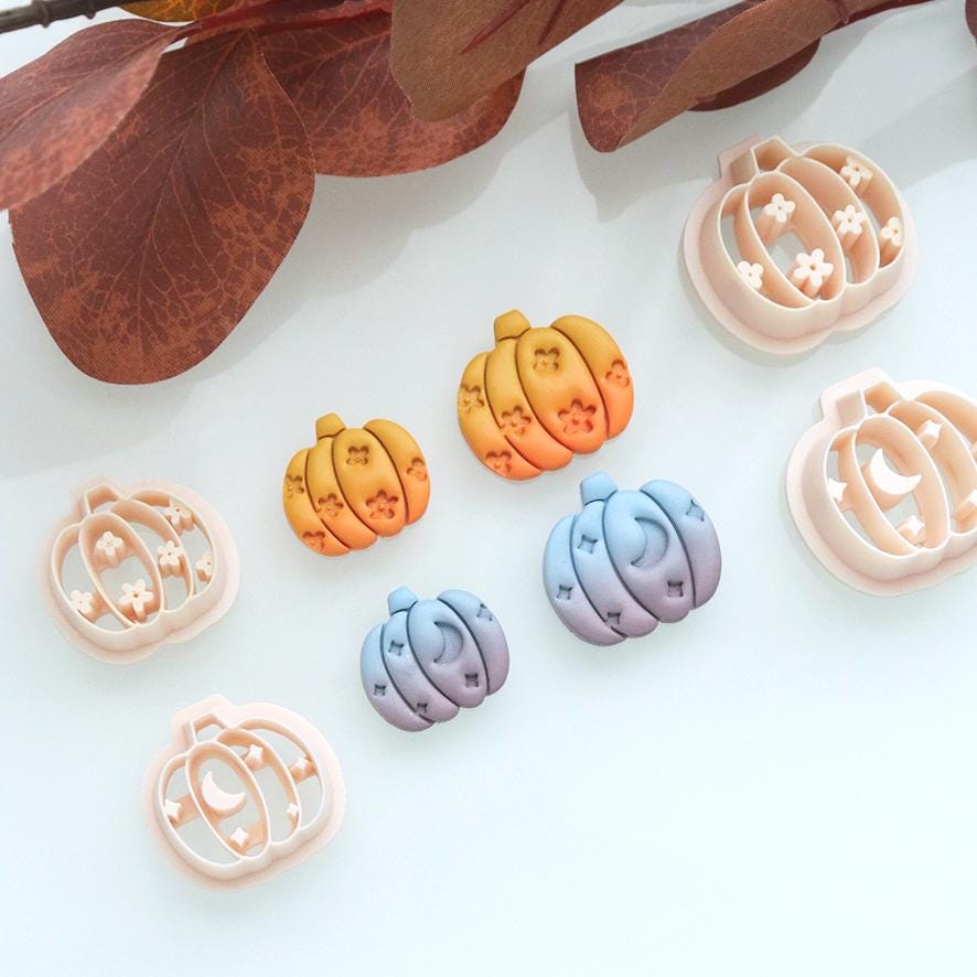 Pumpkin Polymer Clay Cutter Set for Halloween Earrings and Fall Jewelry Making