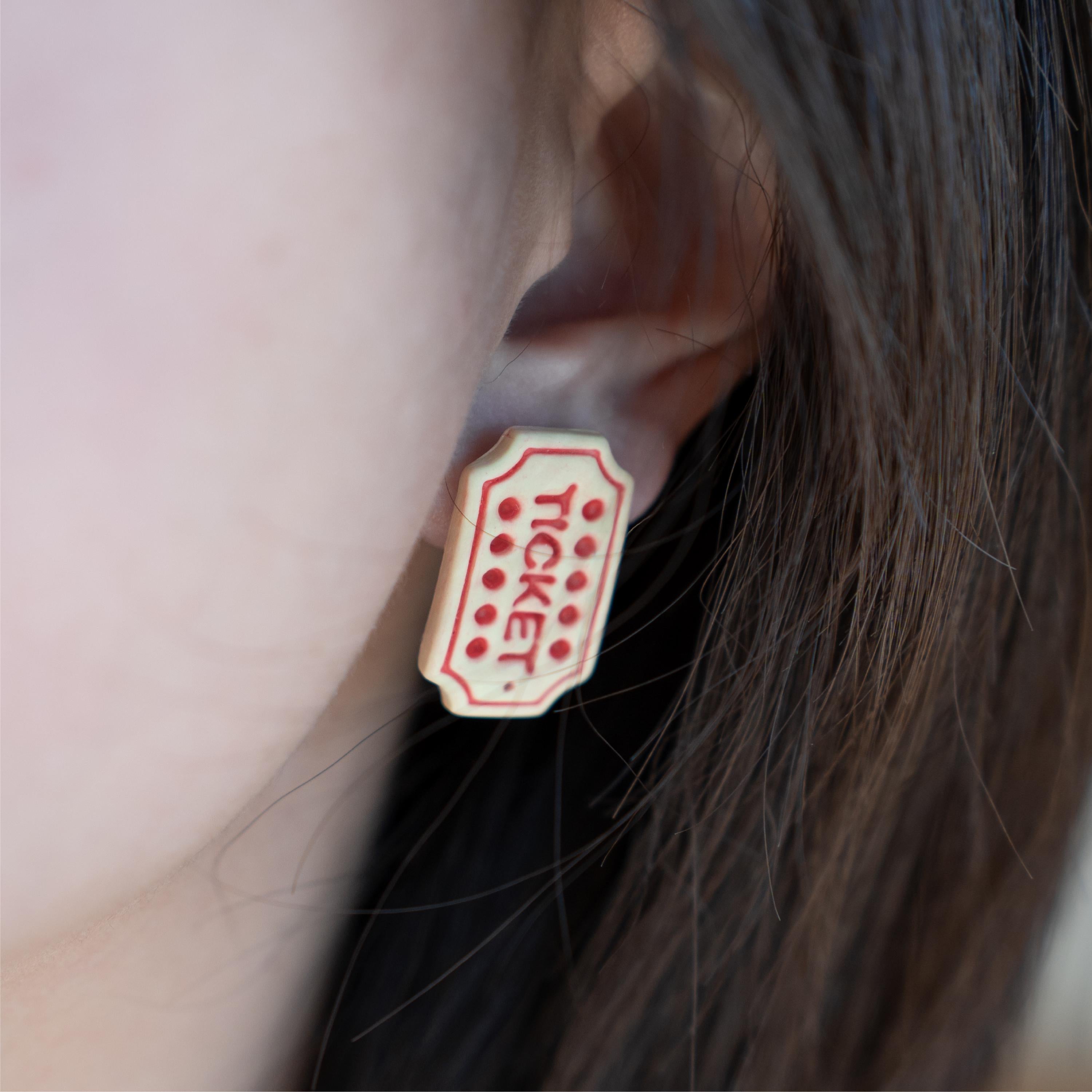 Ticket and biscuit polymer clay cutter set – amusement park love cookie jewelry design tool