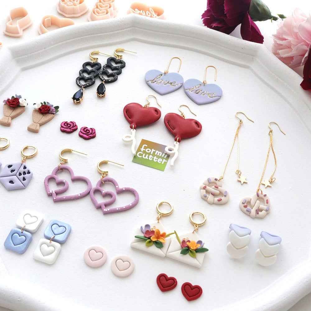 Valentine Polymer Clay Cutter Set Heart Love Shapes Jewelry Making Tool