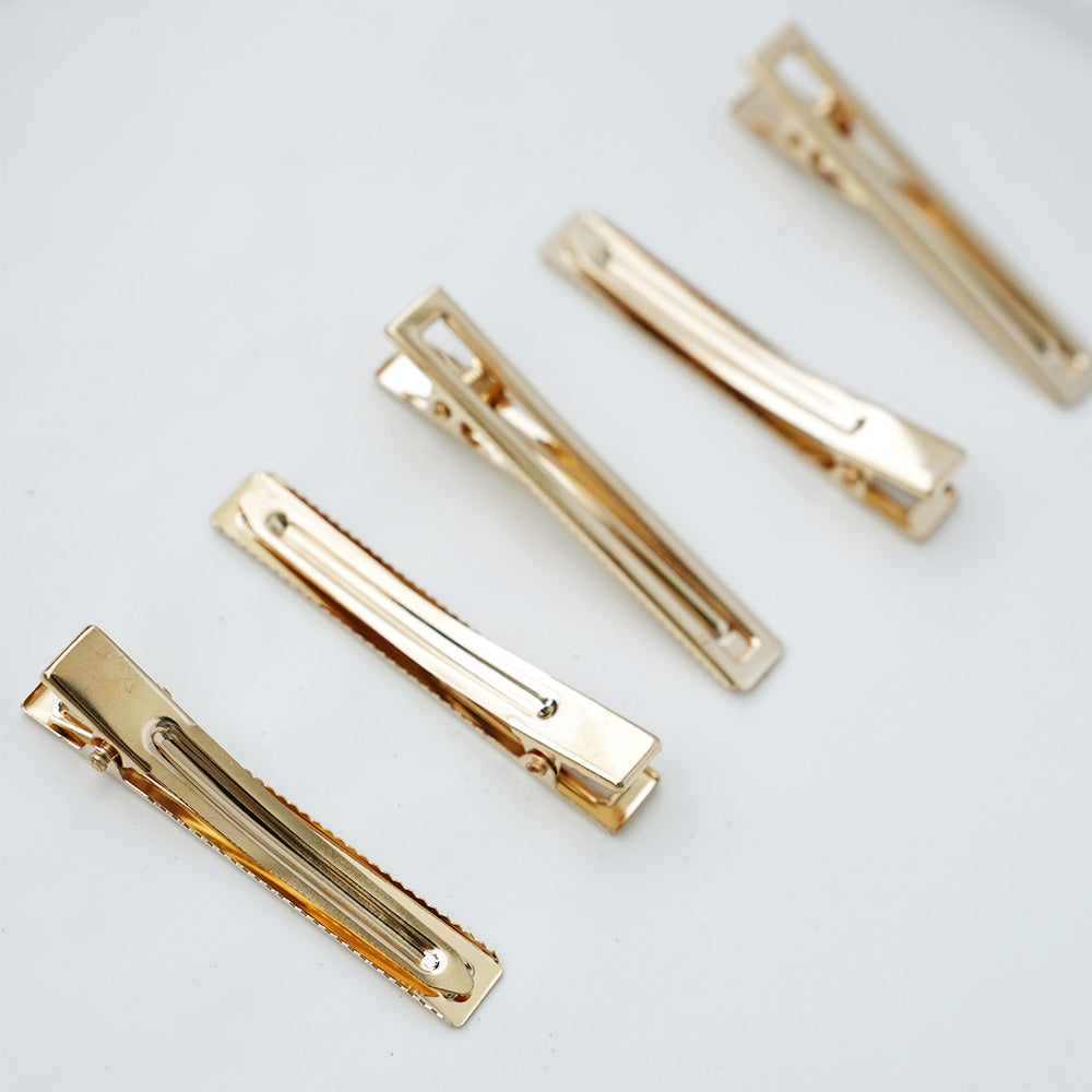 Gold Wide Barrette Hair Clip Blanks