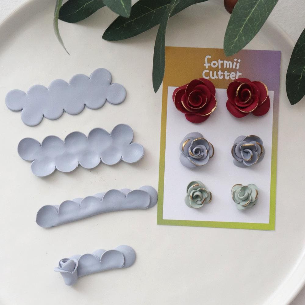 3D Rose Petal Polymer Clay Cutter - Flower Earrings & Decor