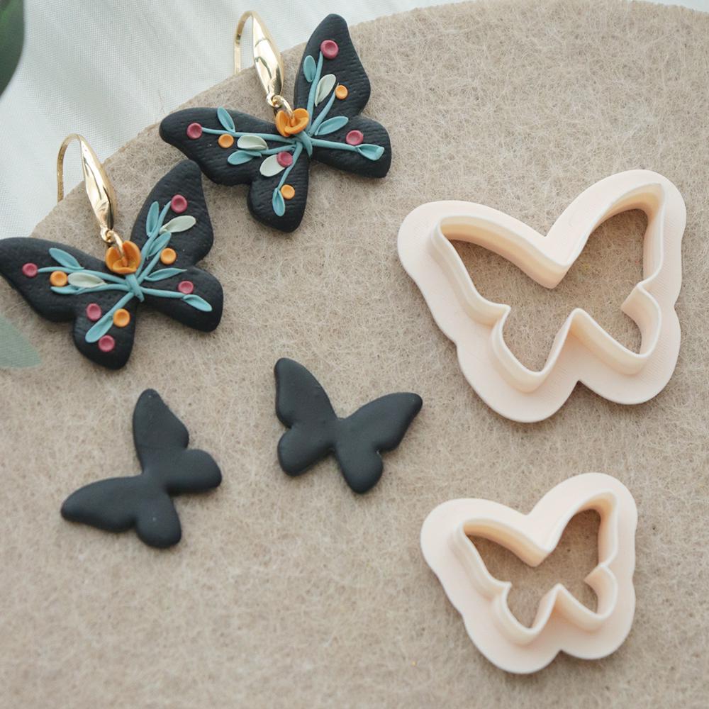 Minimalist Butterfly Clay Cutter | Geometric Mold for Polymer Clay Jewelry