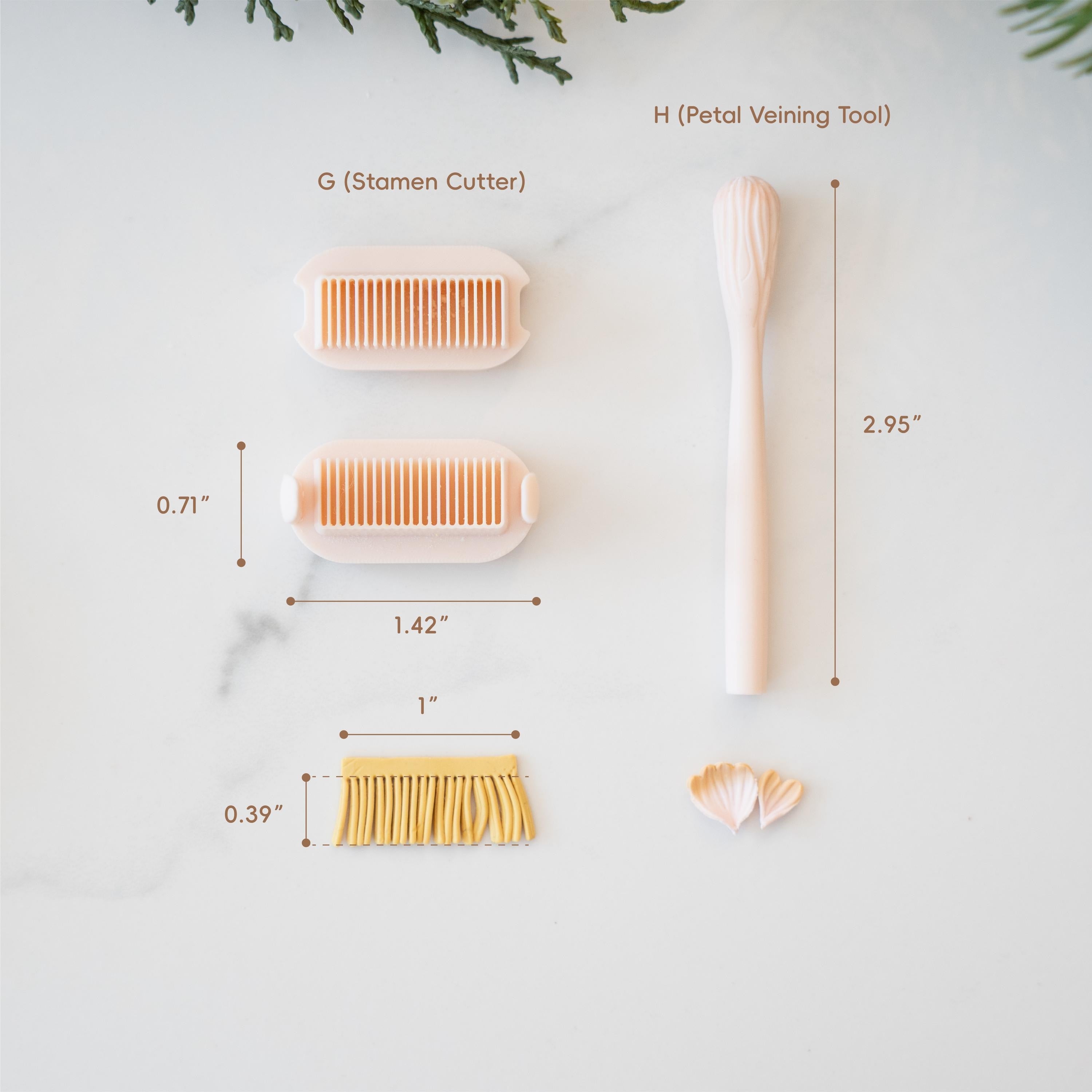 Polymer Clay Flower Making Kit • Petal Cutters, Veiner & Stamen Tools