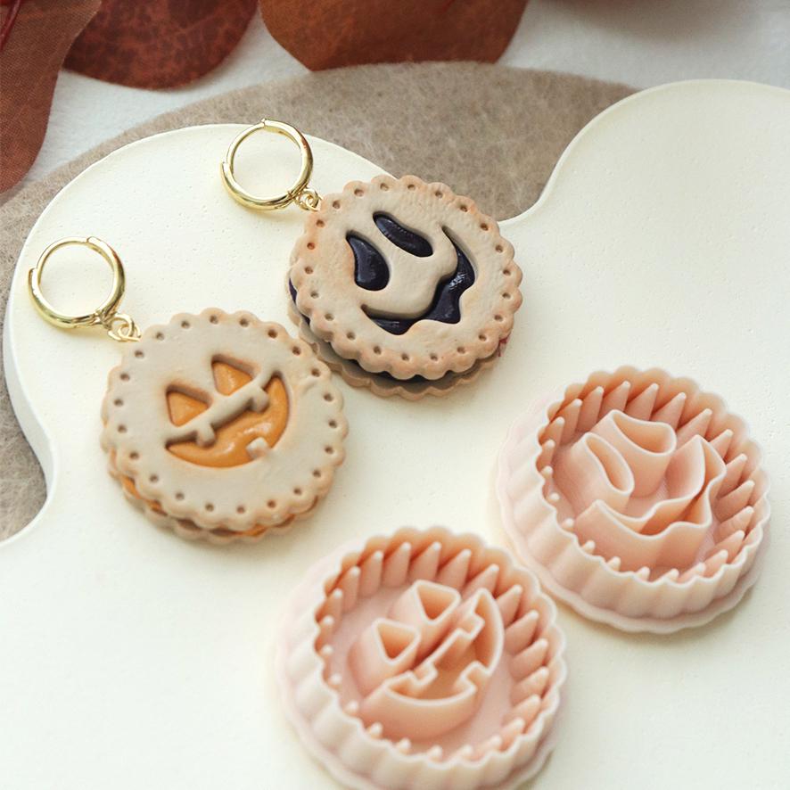 Pumpkin & Ghost Cookie Cutter Set: Halloween Polymer Clay Earring Molds