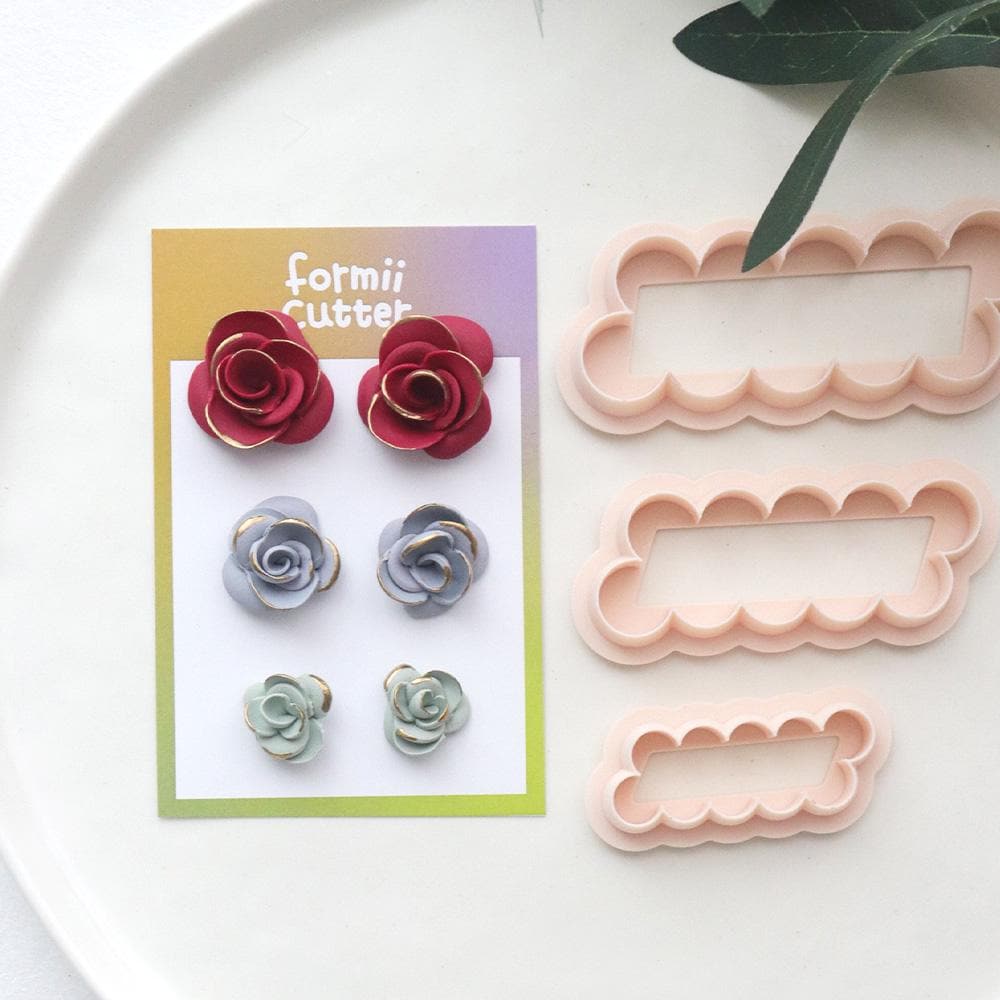 3D Rose Petal Polymer Clay Cutter - Flower Earrings & Decor
