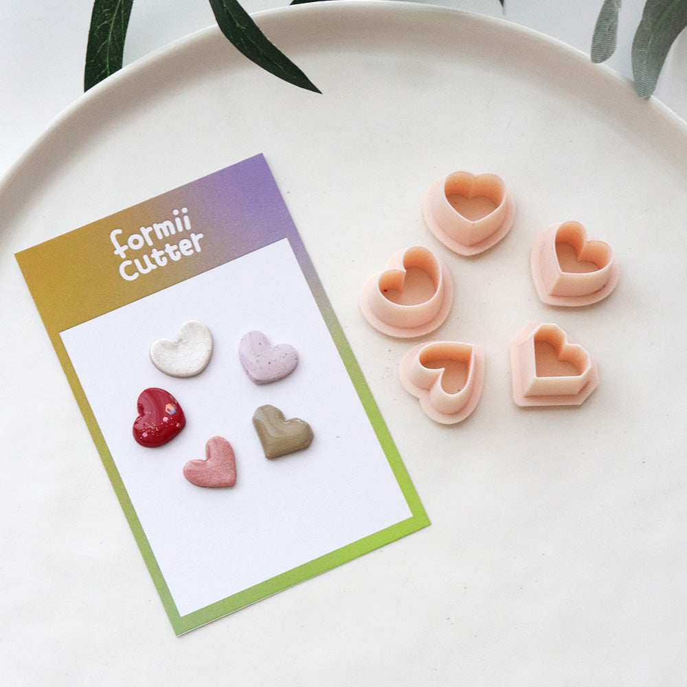 Mini Heart Polymer Clay Cutter Set Small Heart Shape Jewelry Making Tool