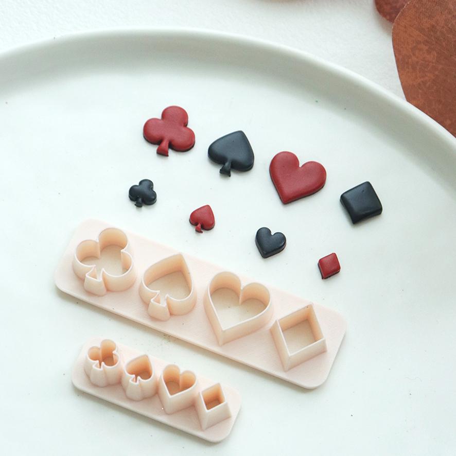 Playing Card Symbol Polymer Clay Cutter Set for Jewelry Making and DIY Crafts