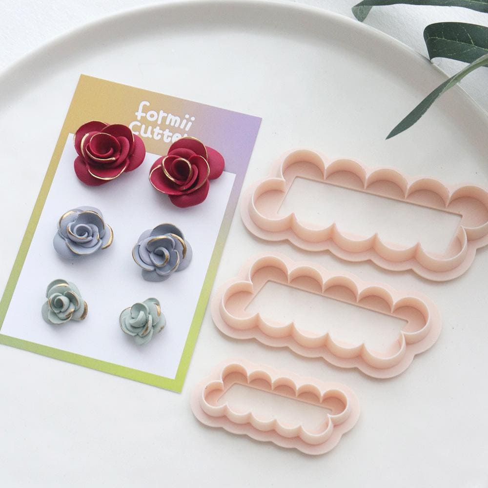 3D Rose Petal Polymer Clay Cutter - Flower Earrings & Decor