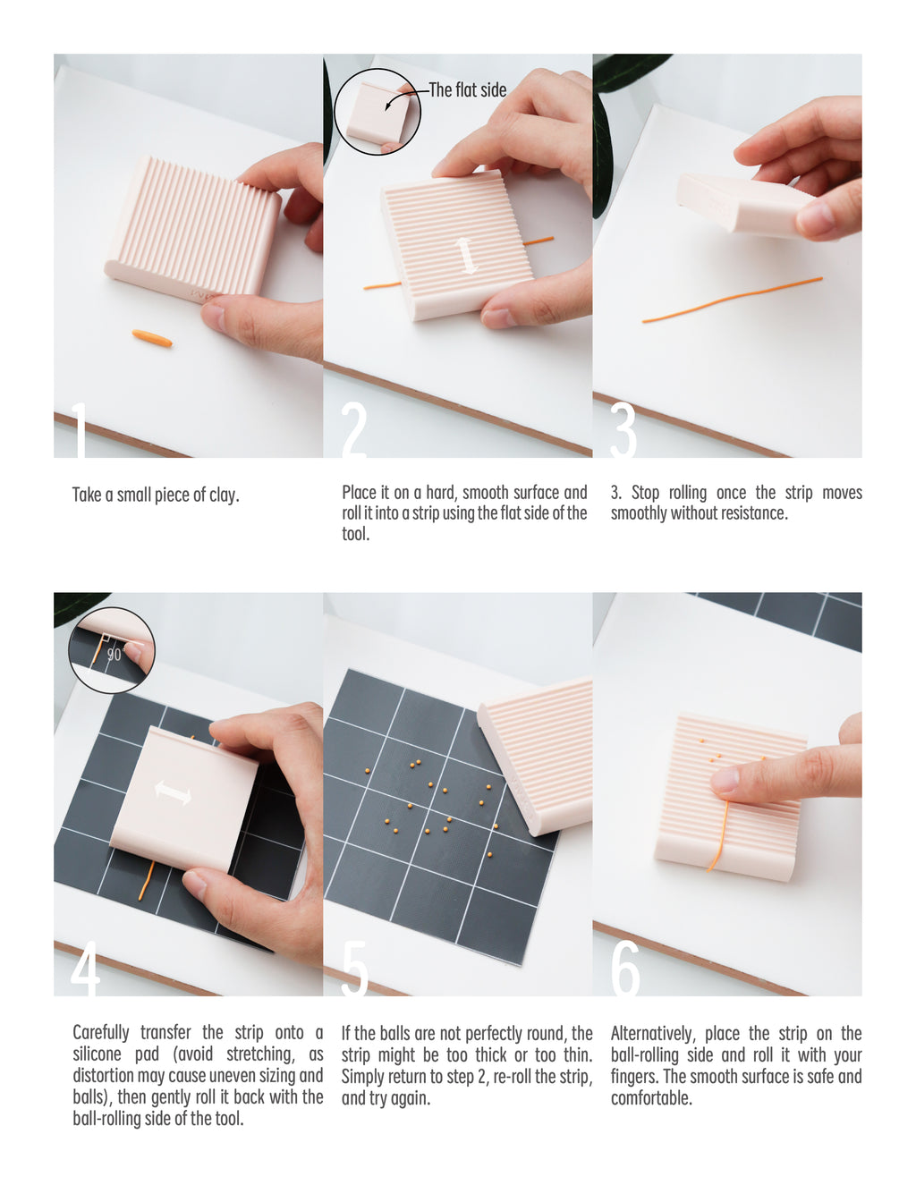 2-in-1 Clay Ball Roller: Dual-Sided Measure & Polymer Clay Extra Small Bead Tool