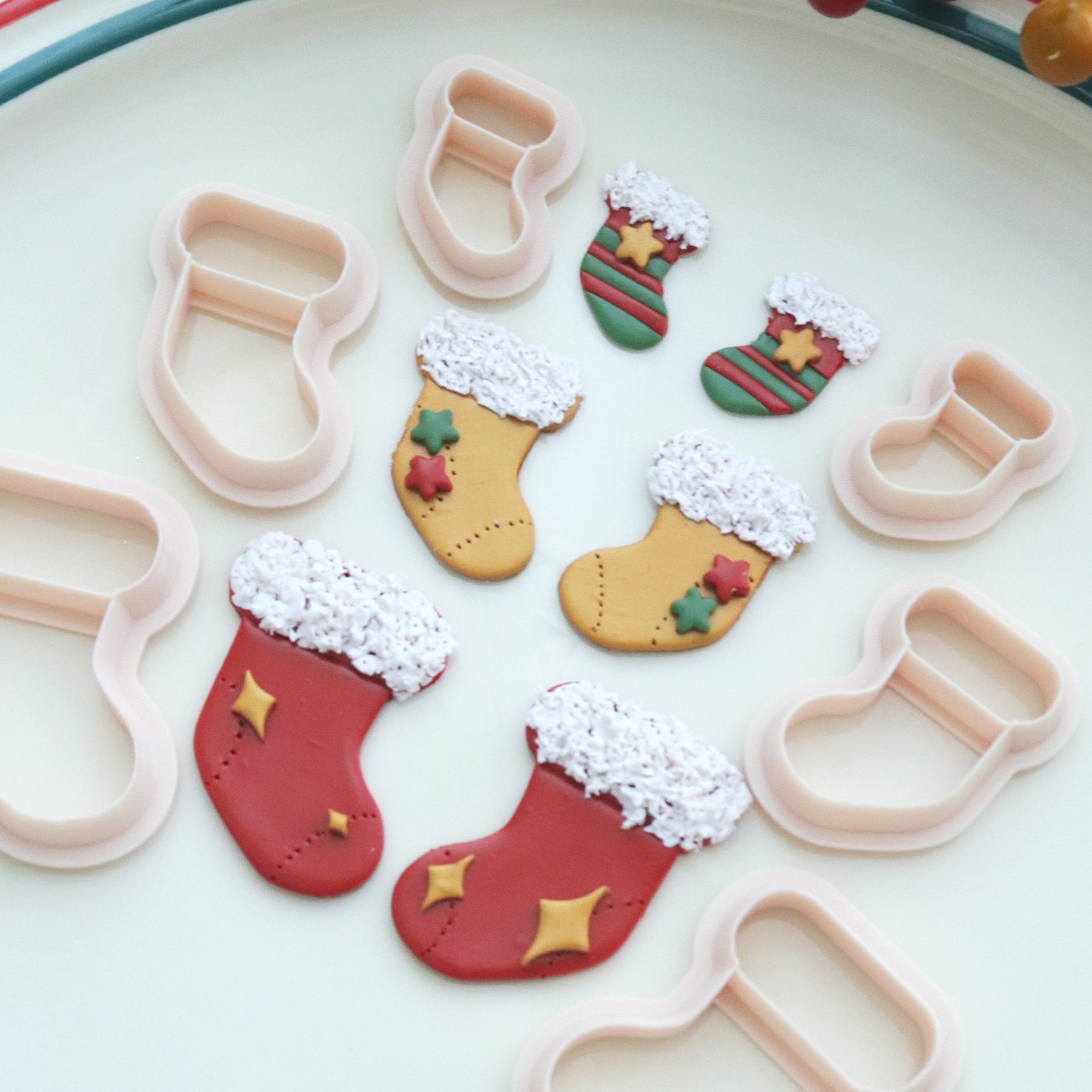 Christmas Stocking Polymer Clay Cutter Set: Holiday DIY Jewelry Mold