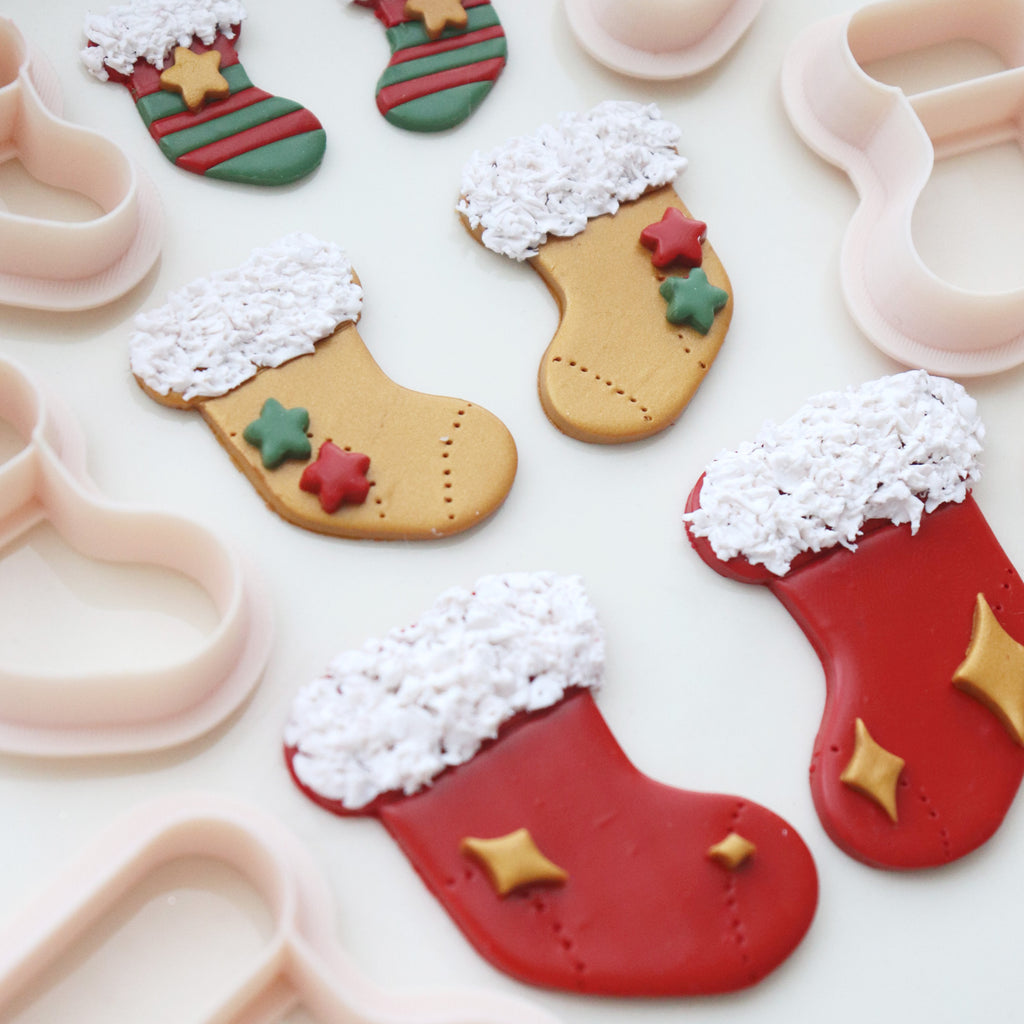 Christmas Stocking Polymer Clay Cutter Set: Holiday DIY Jewelry Mold