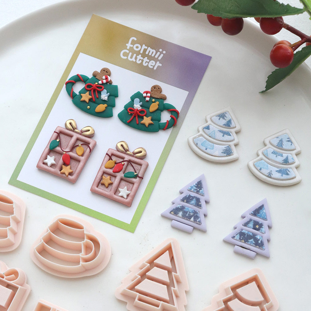 Christmas Clay Cutters for Earrings, Mugs, Gifts and Trees: product details and finished project examples, view 3