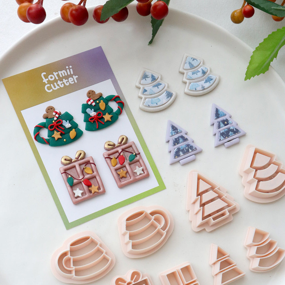Christmas Clay Cutters for Earrings, Mugs, Gifts and Trees: product details and finished project examples, view 4