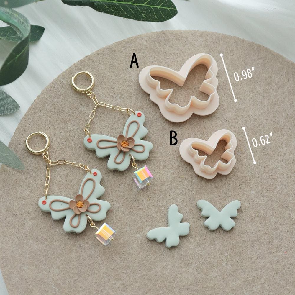 Wavy Edge Butterfly Clay Cutter | Geometric Mold for Polymer Clay