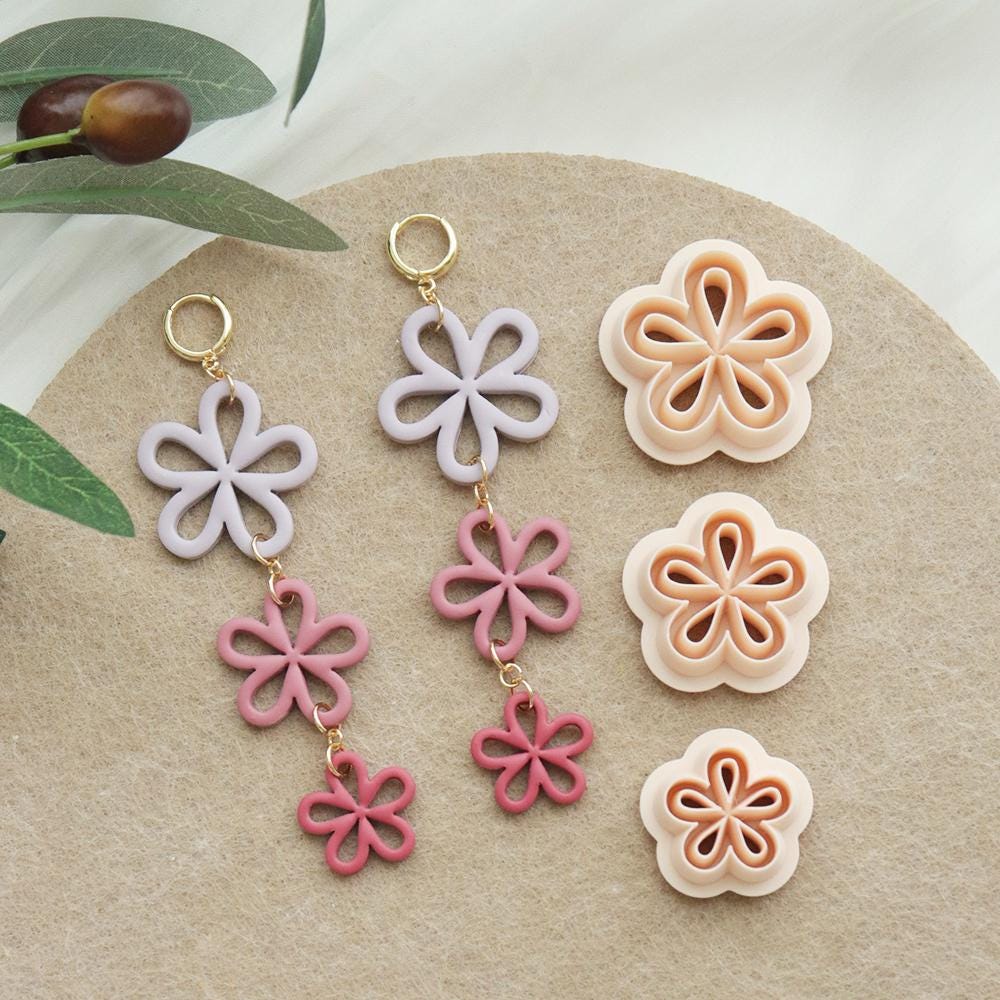 Five Petal Flower Clay Cutter | Polymer Clay Mold for Earrings & Jewelry Making