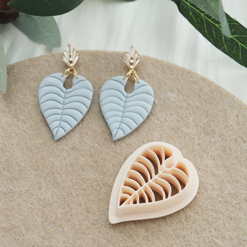 Heart Leaf Clay Cutter Set | Tropical Plant Mold for Polymer Clay Jewelry & Art