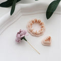 3D Carnation Polymer Clay Cutter Set: Flower & Calyx Mold
