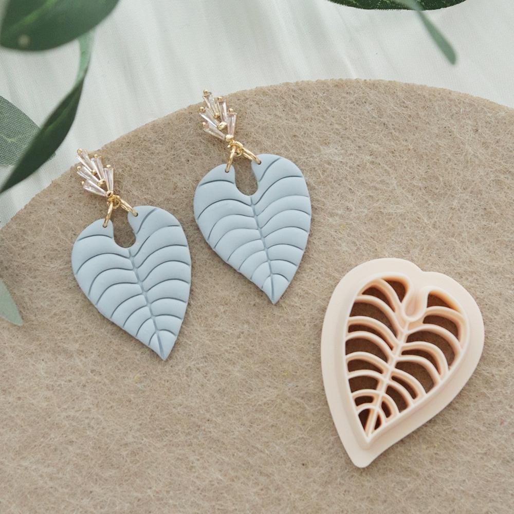 Heart Leaf Clay Cutter Set | Tropical Plant Mold for Polymer Clay Jewelry & Art