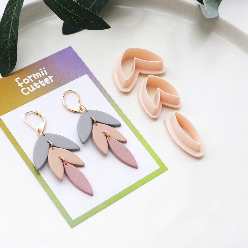Layered Petal Clay Cutter Set – 3-Piece Modular Floral Shape for Polymer Clay Earrings