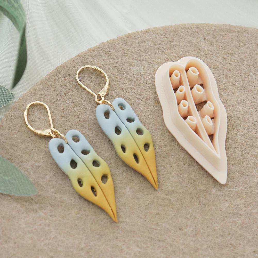 Tropical Leaf Polymer Clay Cutter: Botanical Jewelry Mold