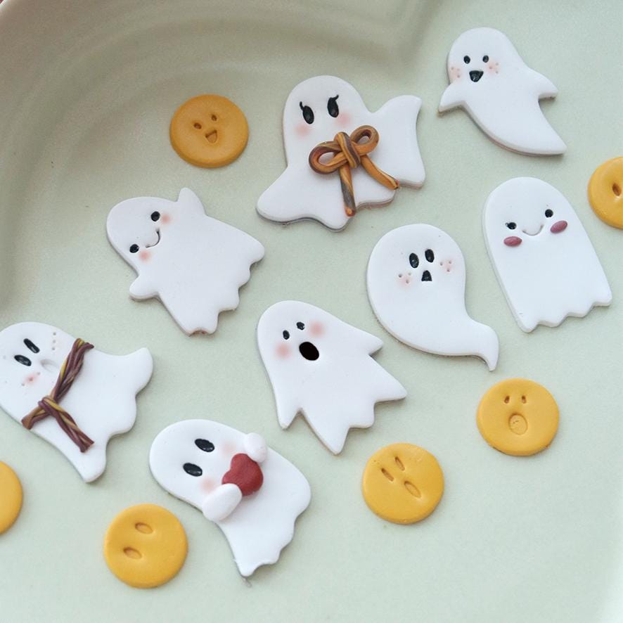 Ghost Polymer Clay Cutter Set: Halloween Earring Face Stamps