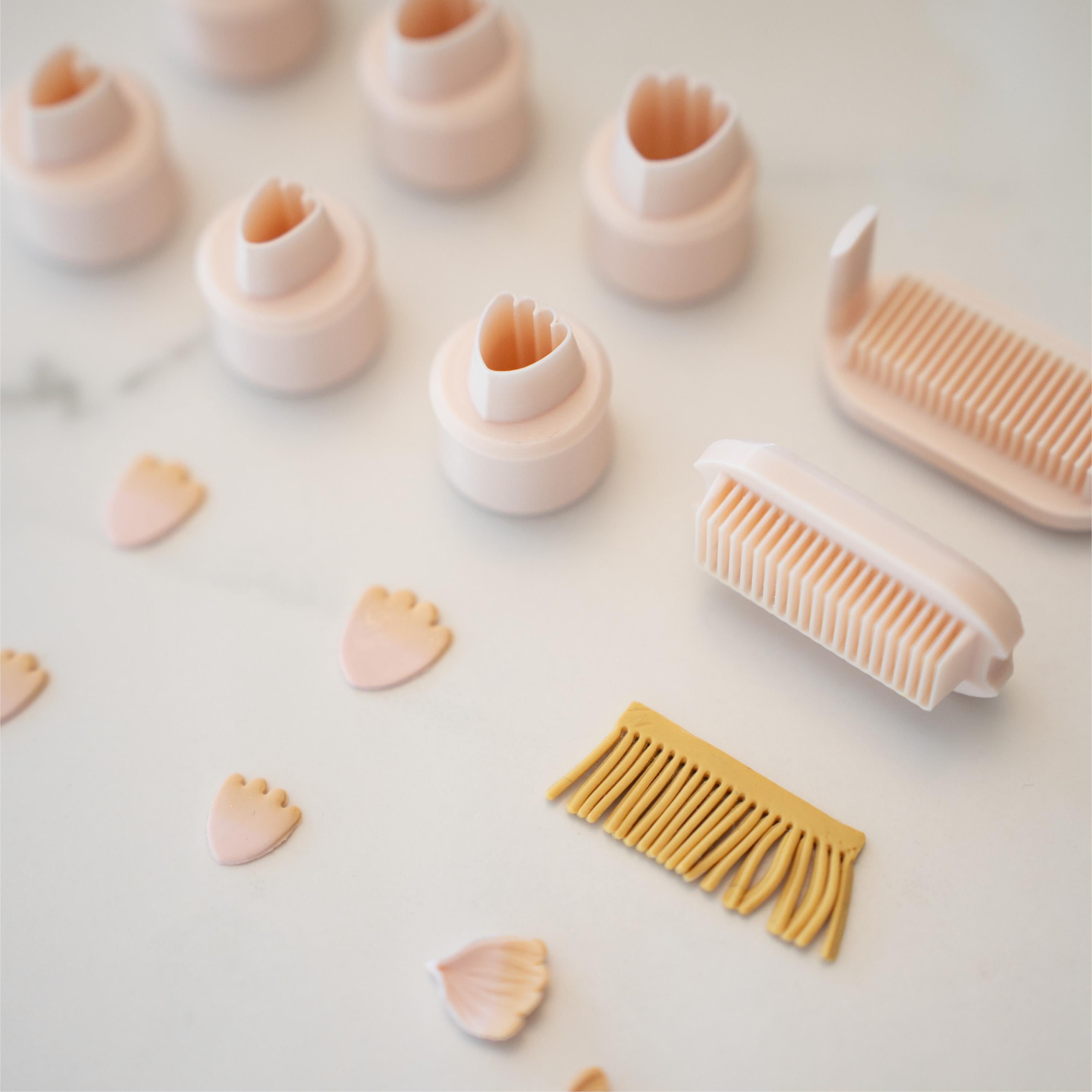 Polymer Clay Flower Making Kit • Petal Cutters, Veiner & Stamen Tools