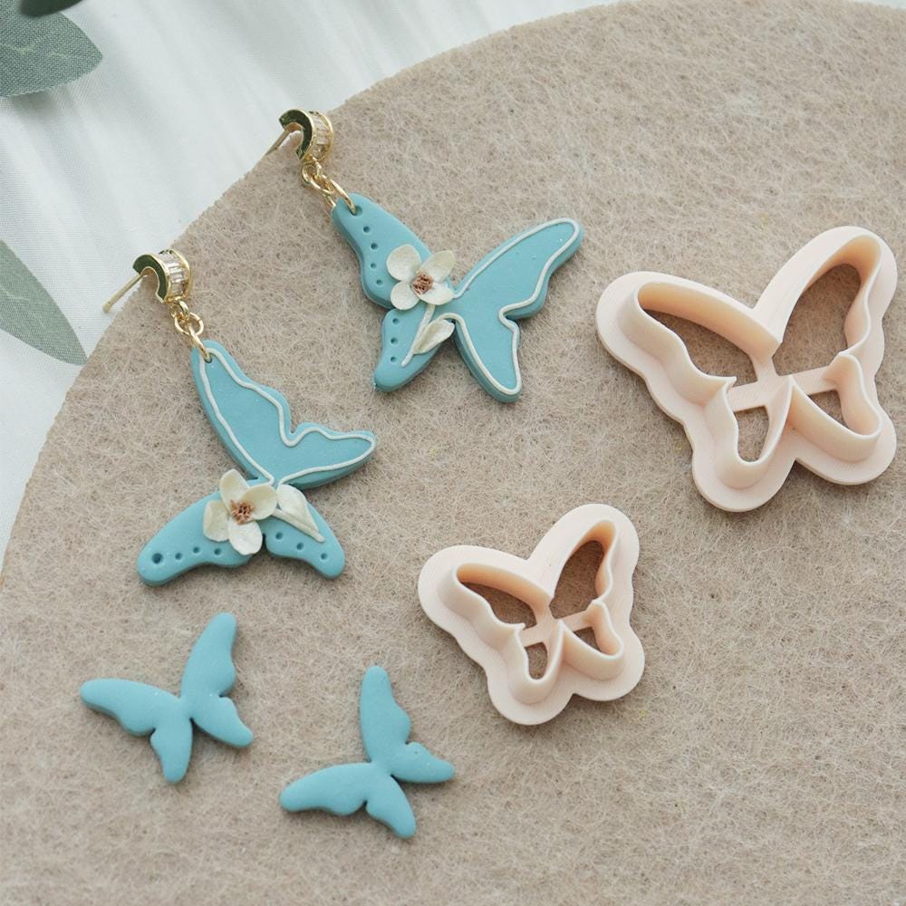Butterfly Polymer Clay Cutter – Delicate Layered Design for Earrings & Charms