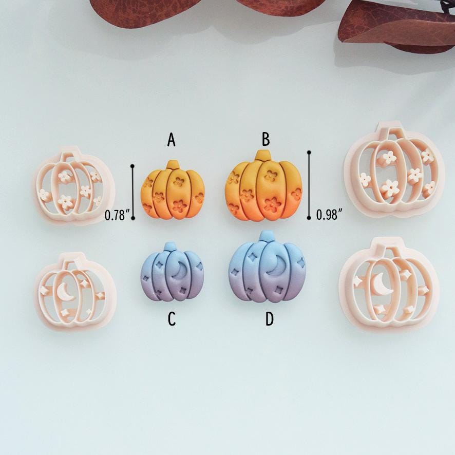 Pumpkin Polymer Clay Cutter Set for Halloween Earrings and Fall Jewelry Making