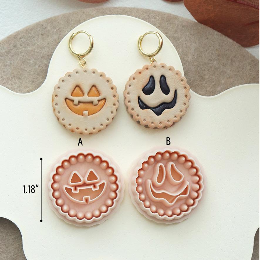 Pumpkin & Ghost Cookie Cutter Set: Halloween Polymer Clay Earring Molds