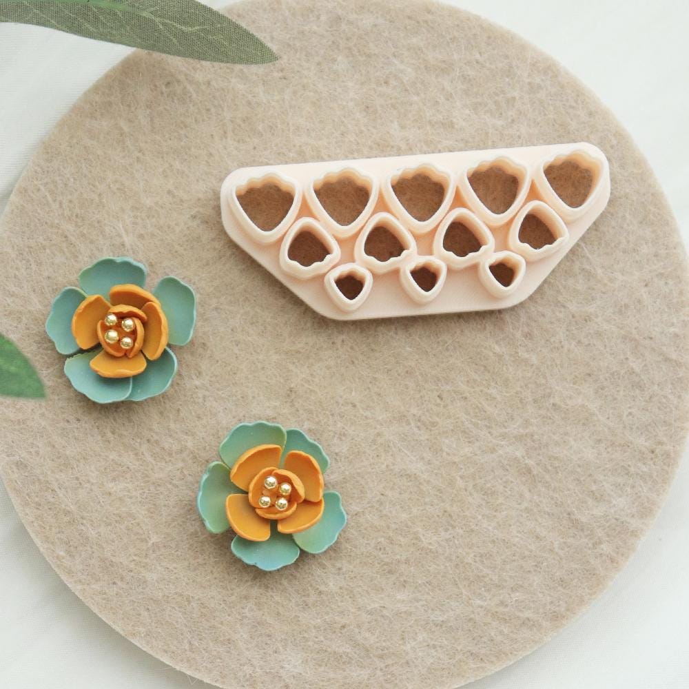 Peony Petal Clay Cutter | Polymer Clay Mold for Floral Earrings & Jewelry Making