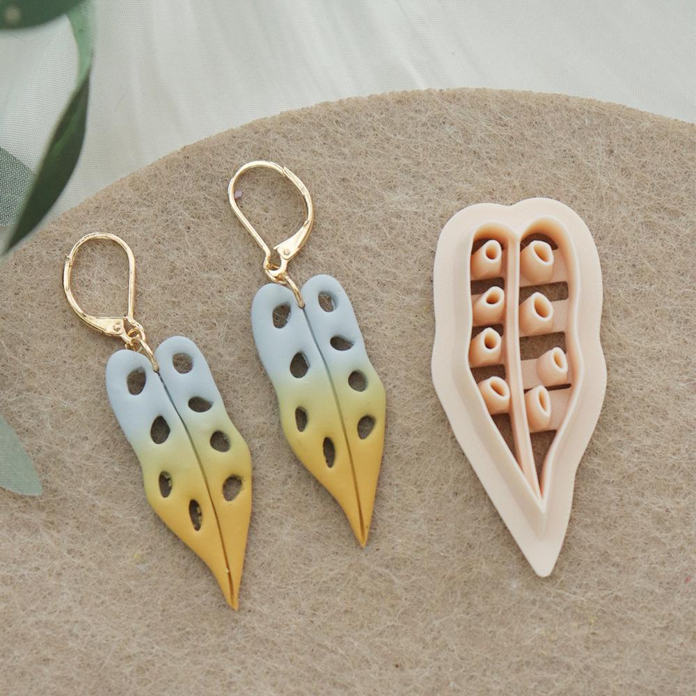 Tropical Leaf Polymer Clay Cutter: Botanical Jewelry Mold