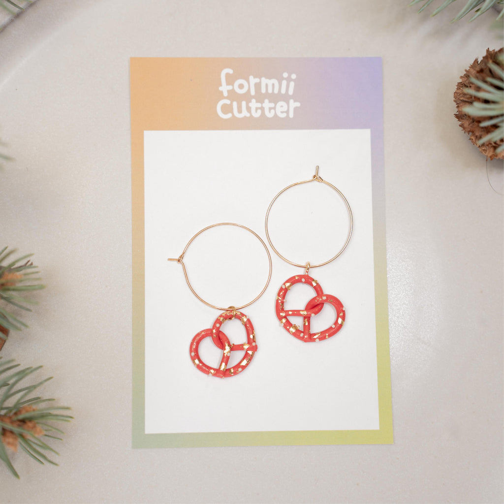 Pretzel polymer clay cutter for earrings and jewelry making – amusement park snack design tool