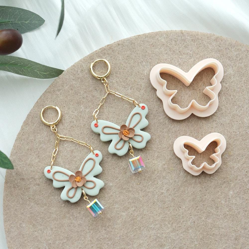 Wavy Edge Butterfly Clay Cutter | Geometric Mold for Polymer Clay