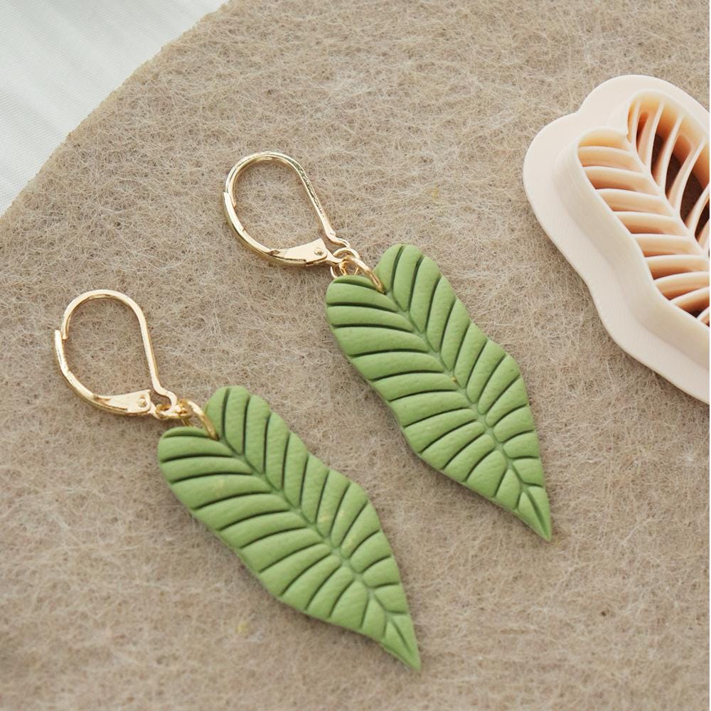 Feather Leaf Clay Cutter Set | Tropical Botanical Mold for Polymer Clay Jewelry