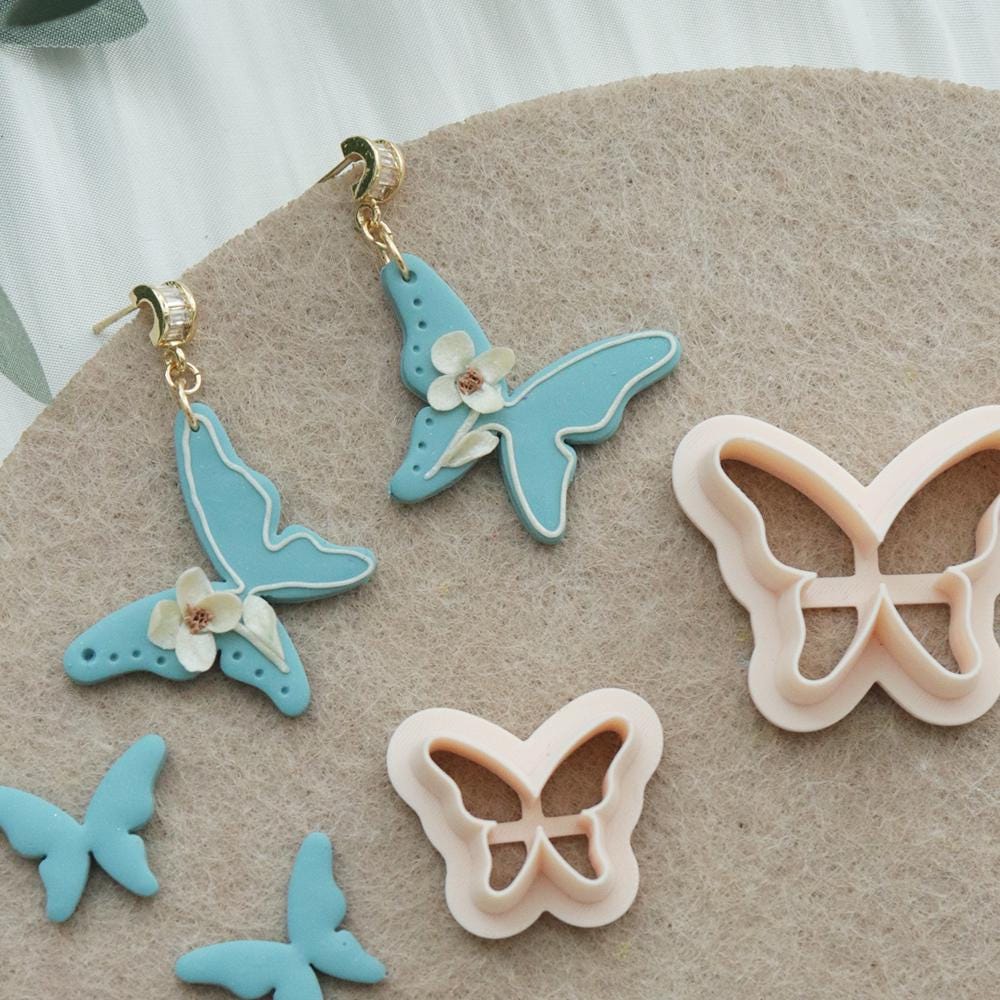 Butterfly Polymer Clay Cutter – Delicate Layered Design for Earrings & Charms