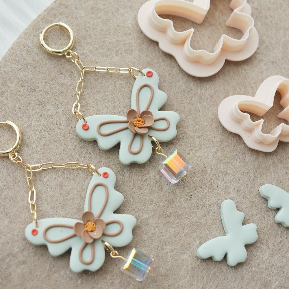 Wavy Edge Butterfly Clay Cutter | Geometric Mold for Polymer Clay