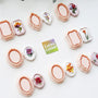 Vintage frame polymer clay cutters and layered clay jewelry examples, photo 7
