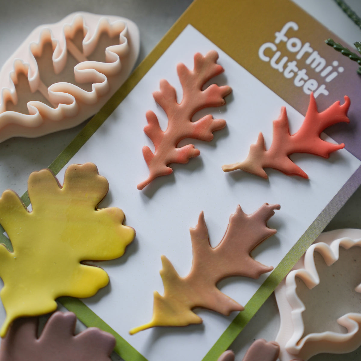 FG100 oak leaf cutter and clay craft detail 1