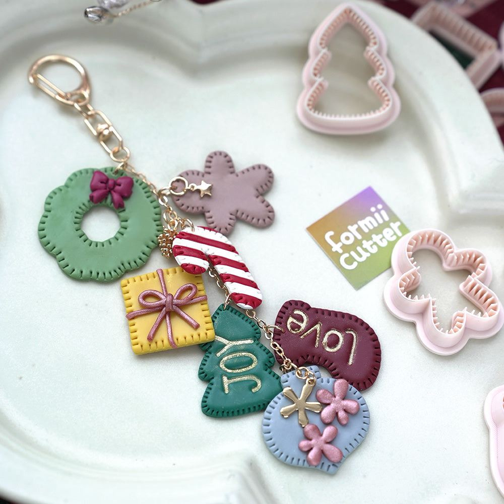 FG101 Christmas clay cutter and finished motif detail
