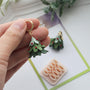 Leaf cutter plate and layered Christmas tree polymer clay examples