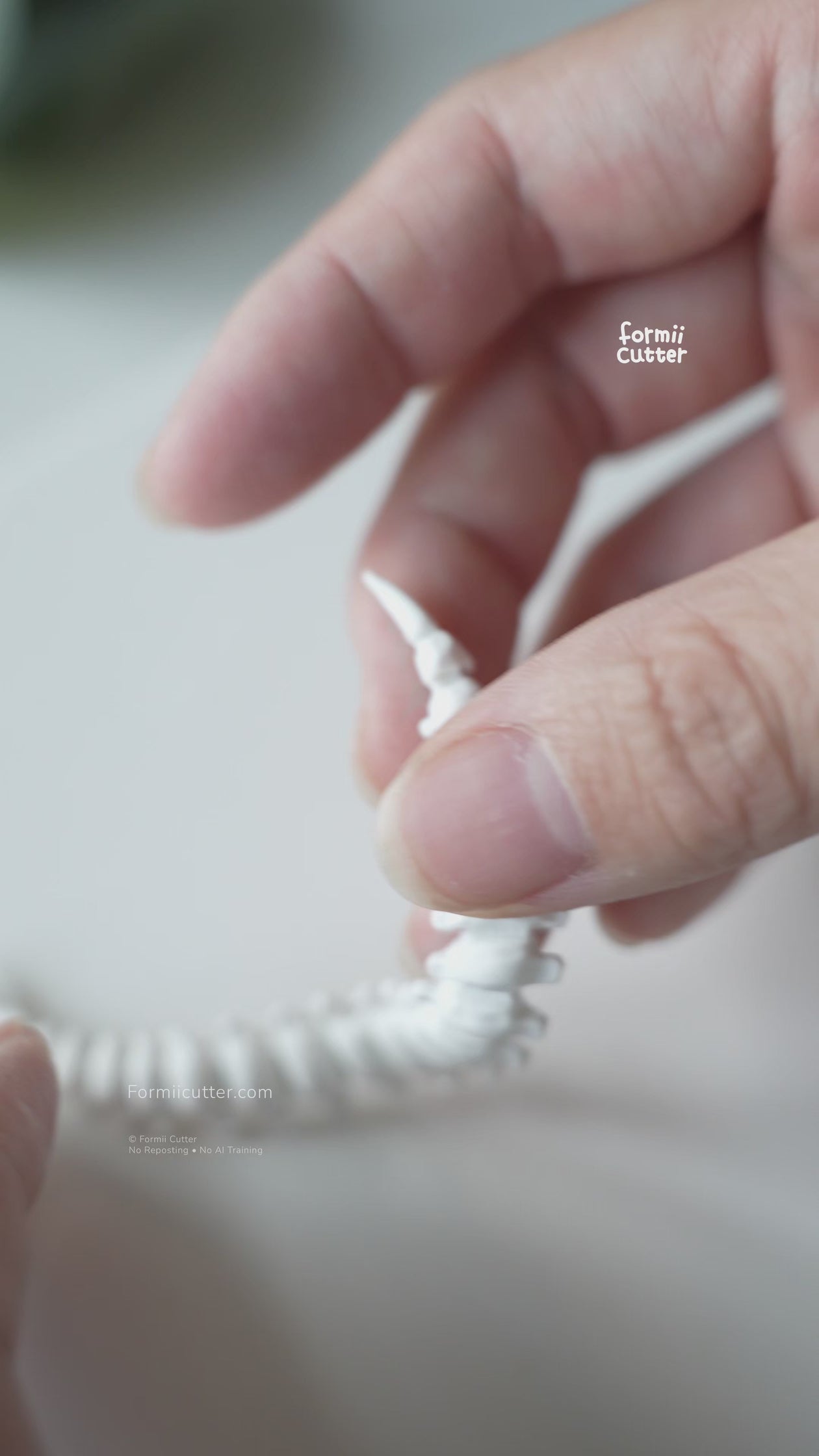 Crescent moon spine polymer clay cutter demonstration